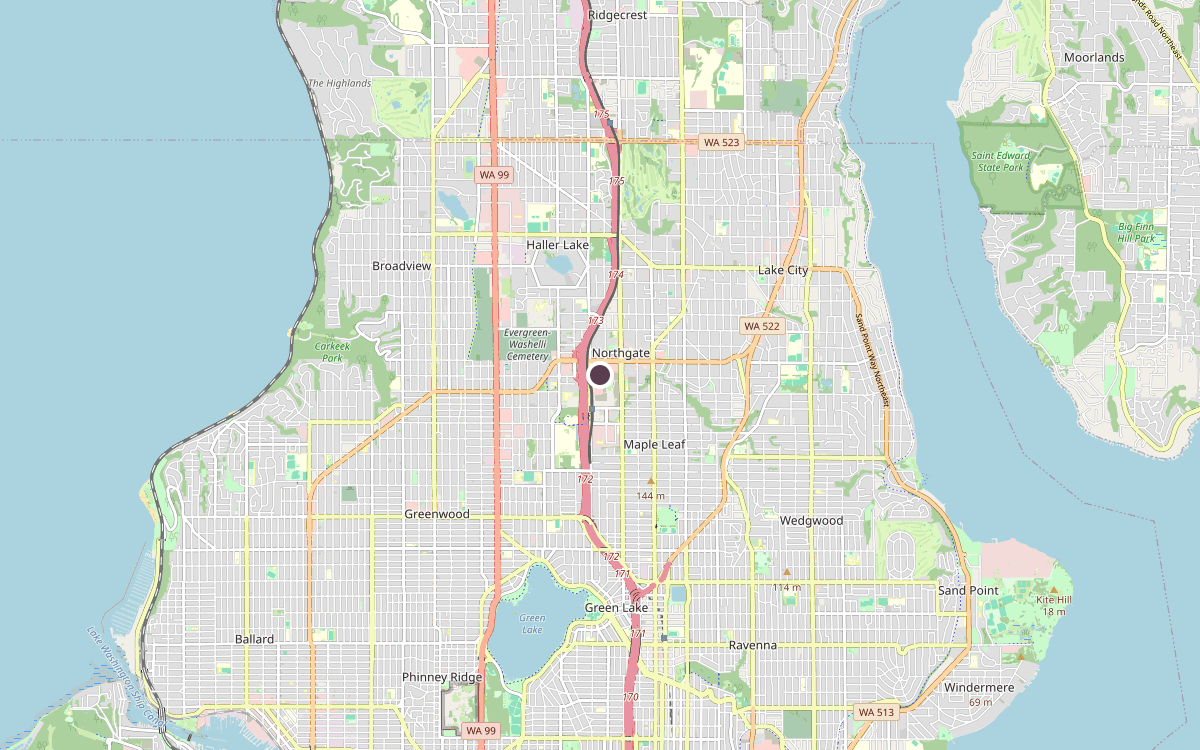 Map of our chimney service area in Northgate, King County, WA
