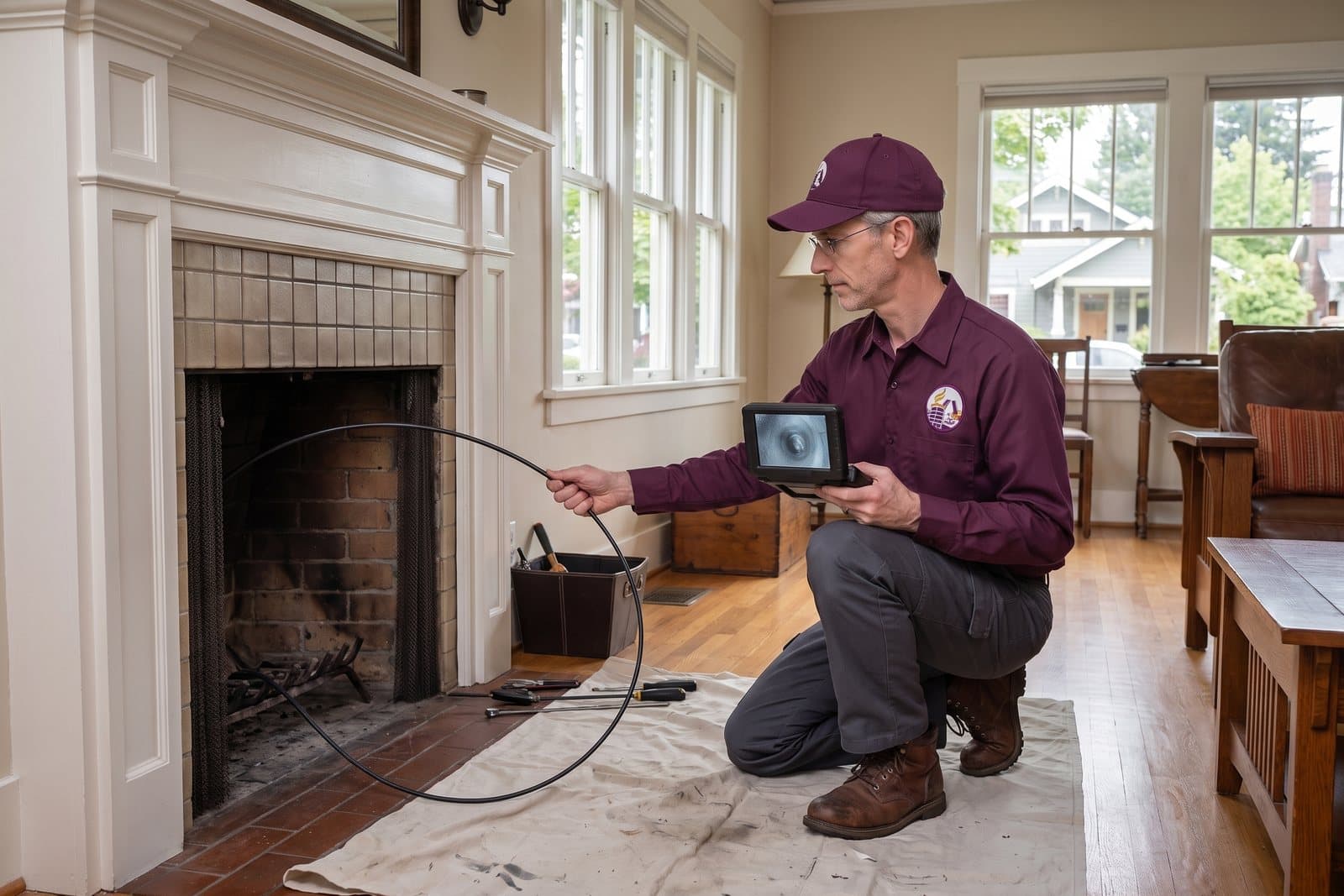 Chimney inspection with a flue camera