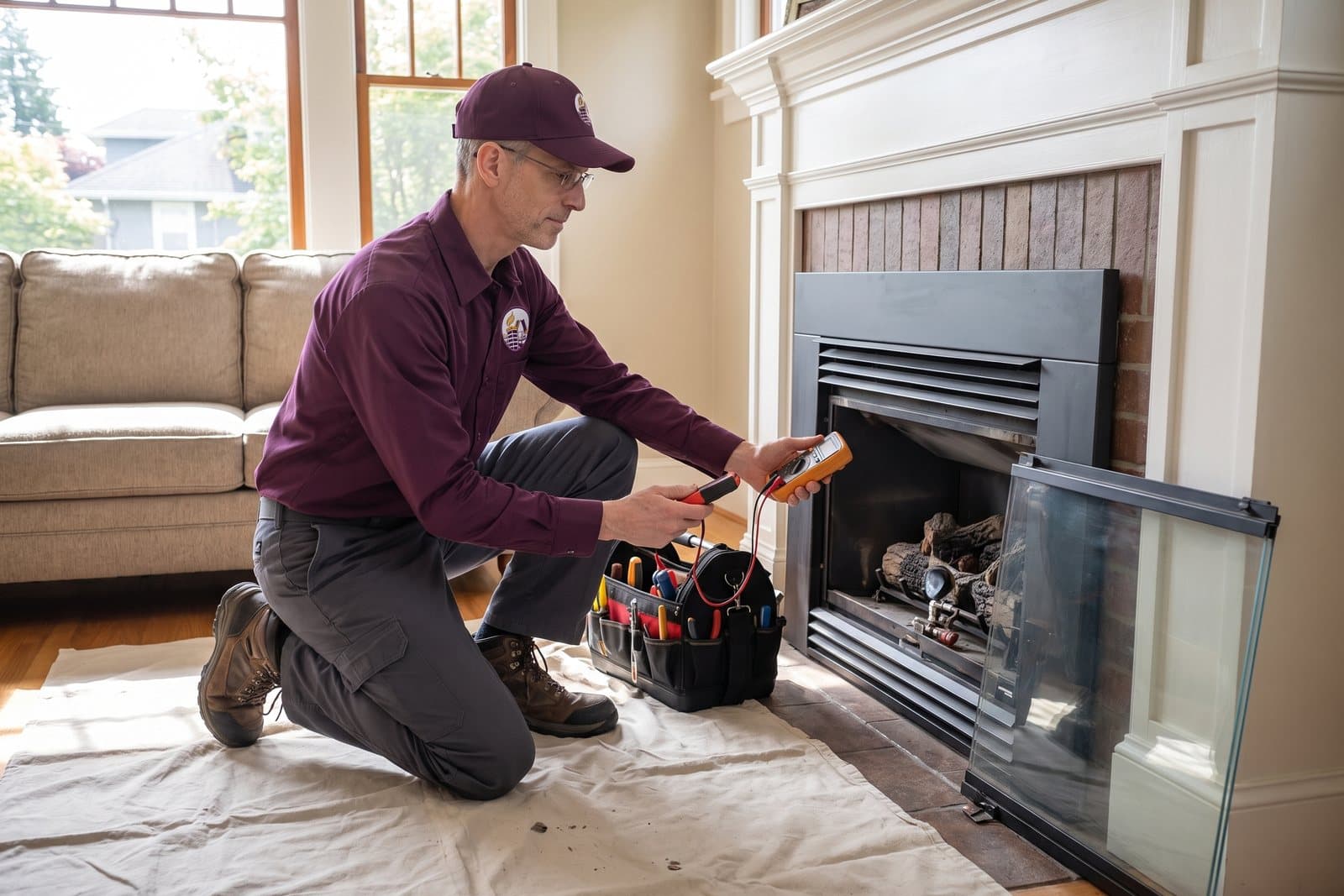 Gas fireplace service and tune-up